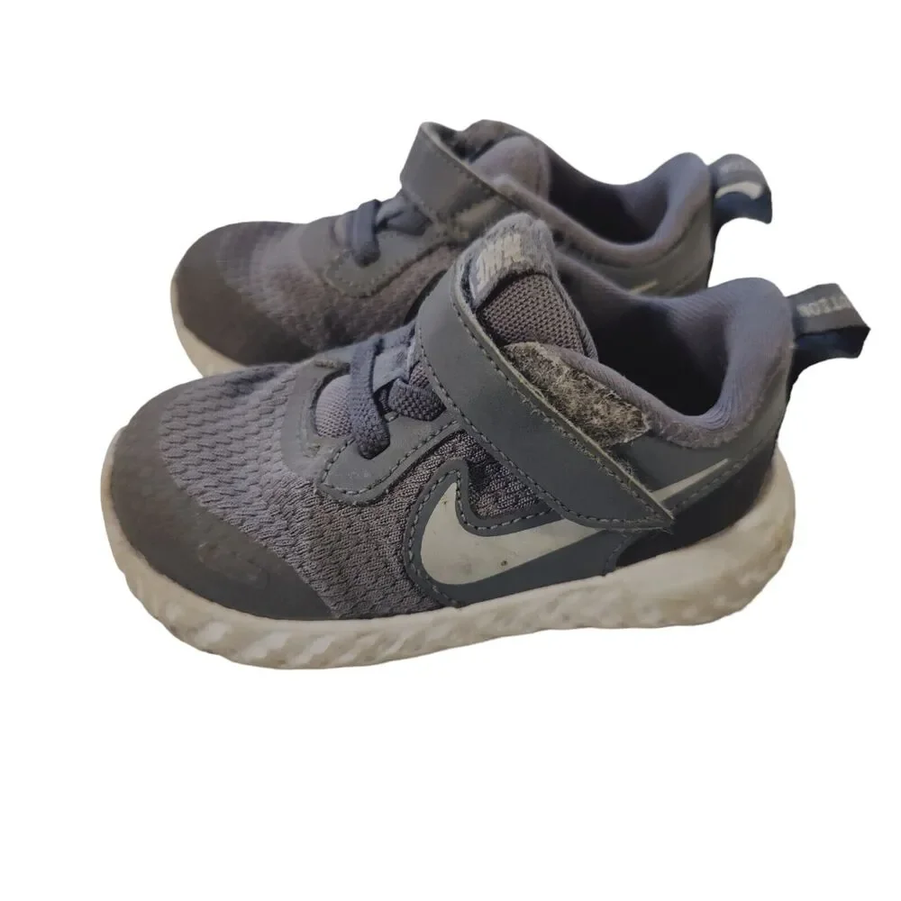Nike Tanjun EasyOn Toddler Infant Sneaker Shoes Grey Size 6C